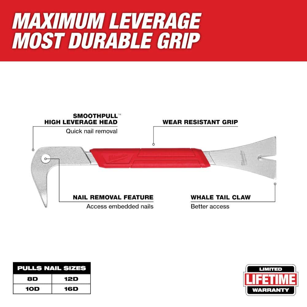 Milwaukee 10 in. Molding Puller Pry Bar (2)