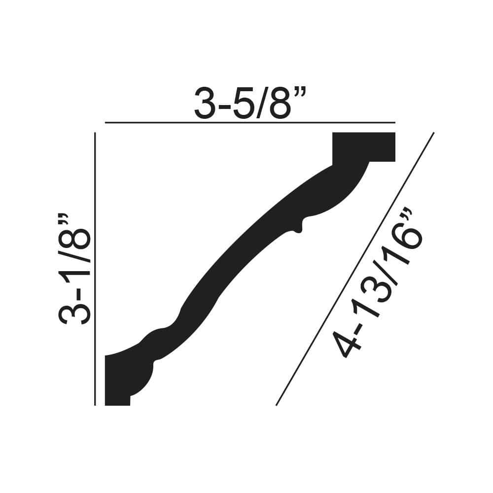 American Pro Decor 3-1/8 in. x 3-5/8 in. x 94-1/2 in. Acanthus Polyurethane Crown Moulding Pro Pack 31-1/2 LF (4-Pack) (3)