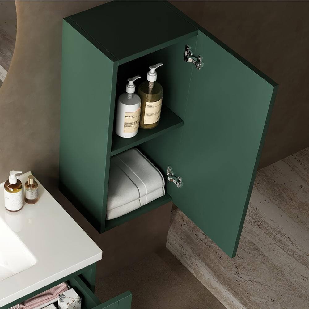 Staykiwi 13.78 in. W x 11.81 in. D x 29.53 in. H Wall-Mounted Bathroom Cabinet in Green with a Door and a Shelf (3)