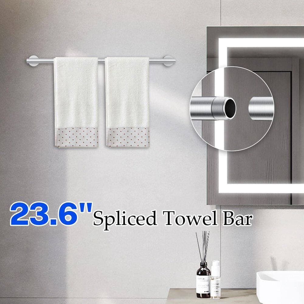 Wudkey Wall-Mounted Towel Bar Brushed, Toilet Paper Holder with Shelf, Bathroom Hardware Accessories Set (3)