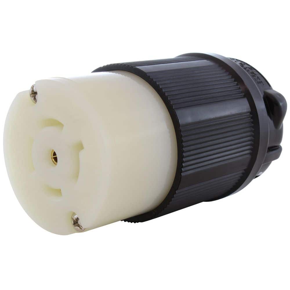 AC WORKS NEMA L22-20R 20A 3-Phase Y 277/480V 5-Prong Locking Female Connector with UL, C-UL Approval in Black