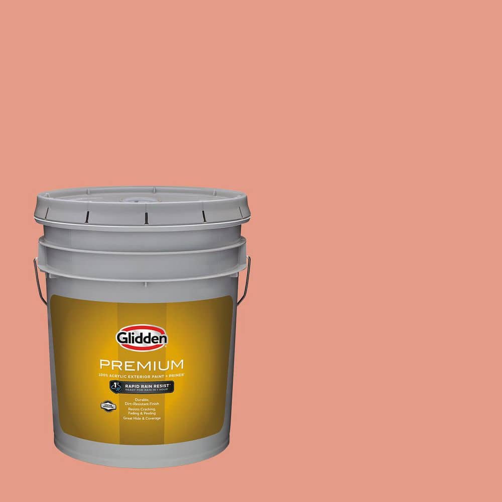 Glidden Premium 5 gal. PPG1192-5 Opal Fire Flat Exterior Latex Paint