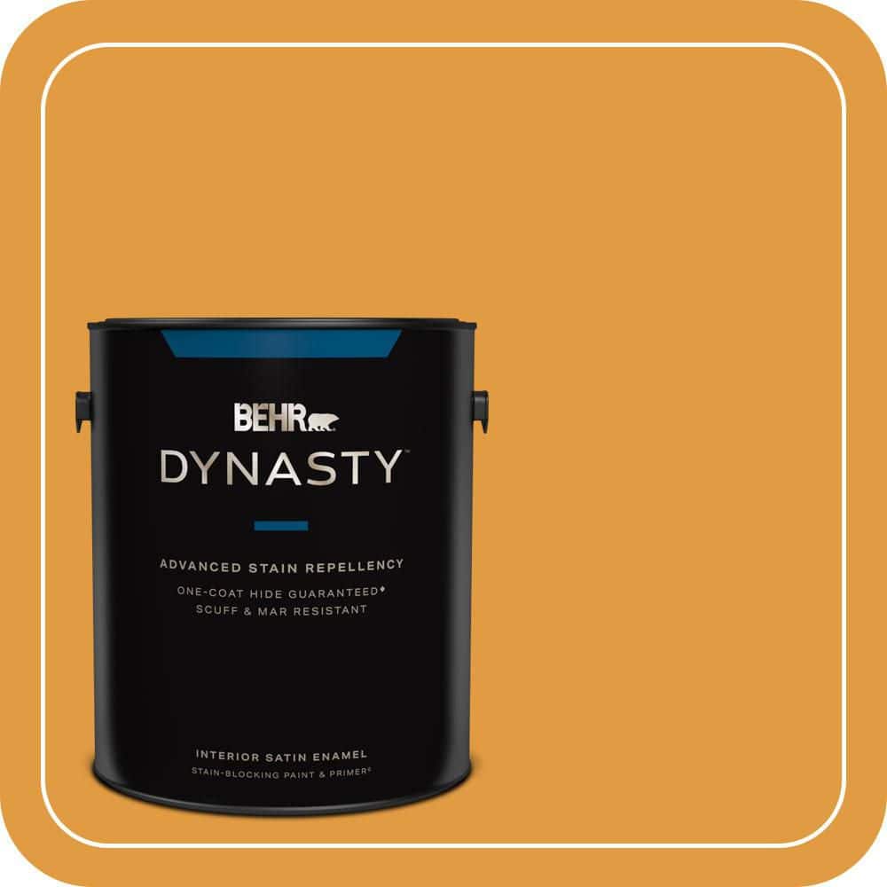 BEHR DYNASTY 1 gal. #T18-05 Life Is Good Satin Enamel Interior Stain-Blocking Paint and Primer