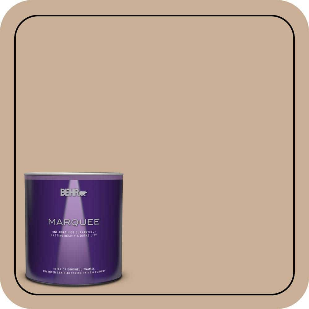 BEHR MARQUEE 1 qt. #N260-3 Polo Tan Eggshell Enamel Interior Paint & Primer