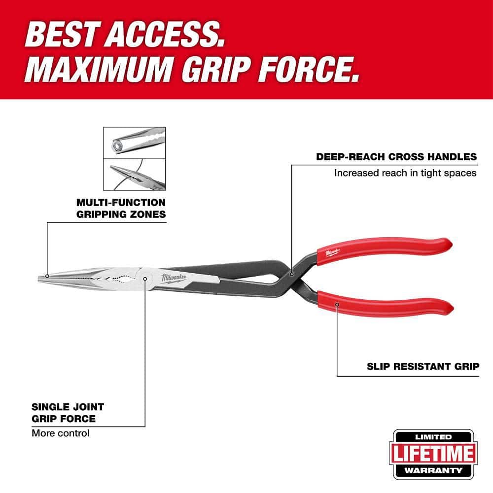 Milwaukee Long Needle Nose Pliers Set with Slip Resistant Grip (2-Piece) (3)