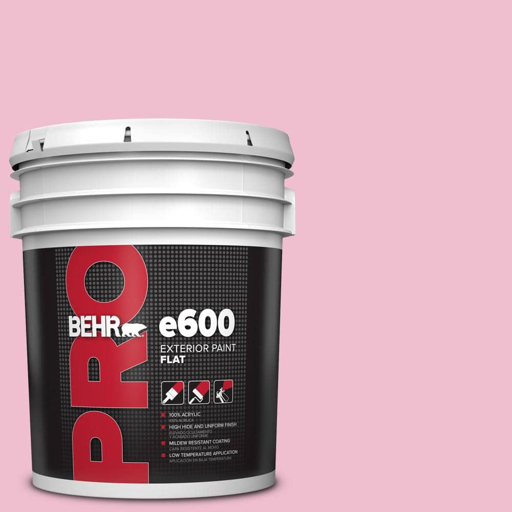 BEHR PRO 5 gal. #100B-4 Pink Chintz Flat Exterior Paint