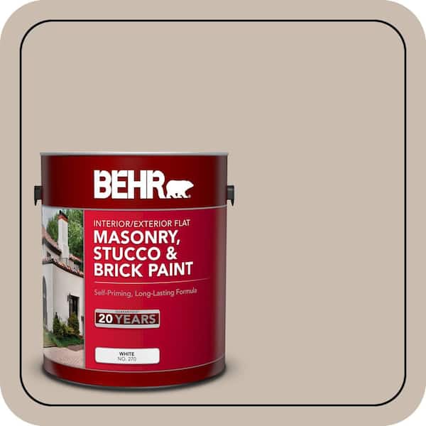 BEHR 1 gal. #PPU5-13 Creamy Mushroom Flat Interior/Exterior Masonry, Stucco and Brick Paint (2)