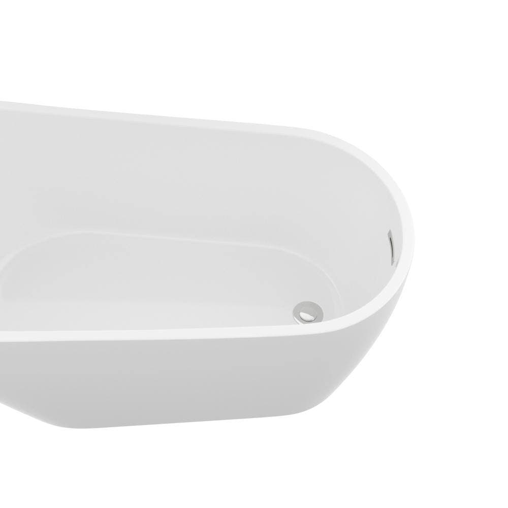 Timussi 29.5 in. Acrylic Freestanding Soaking Bathtub with Chrome Reversible Drain (3)