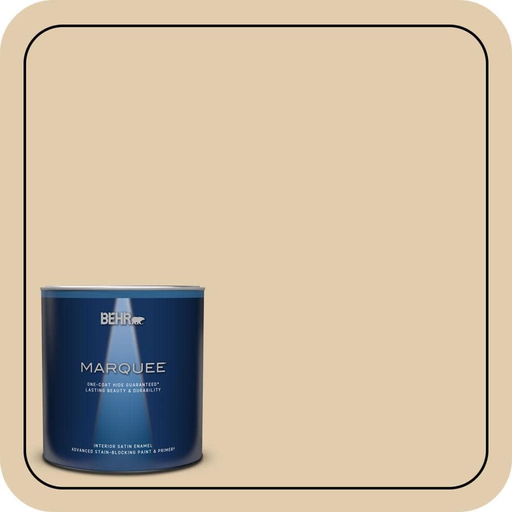 BEHR MARQUEE 1 qt. #MQ3-44 Ancient Scroll One-Coat Hide Satin Enamel Interior Paint & Primer