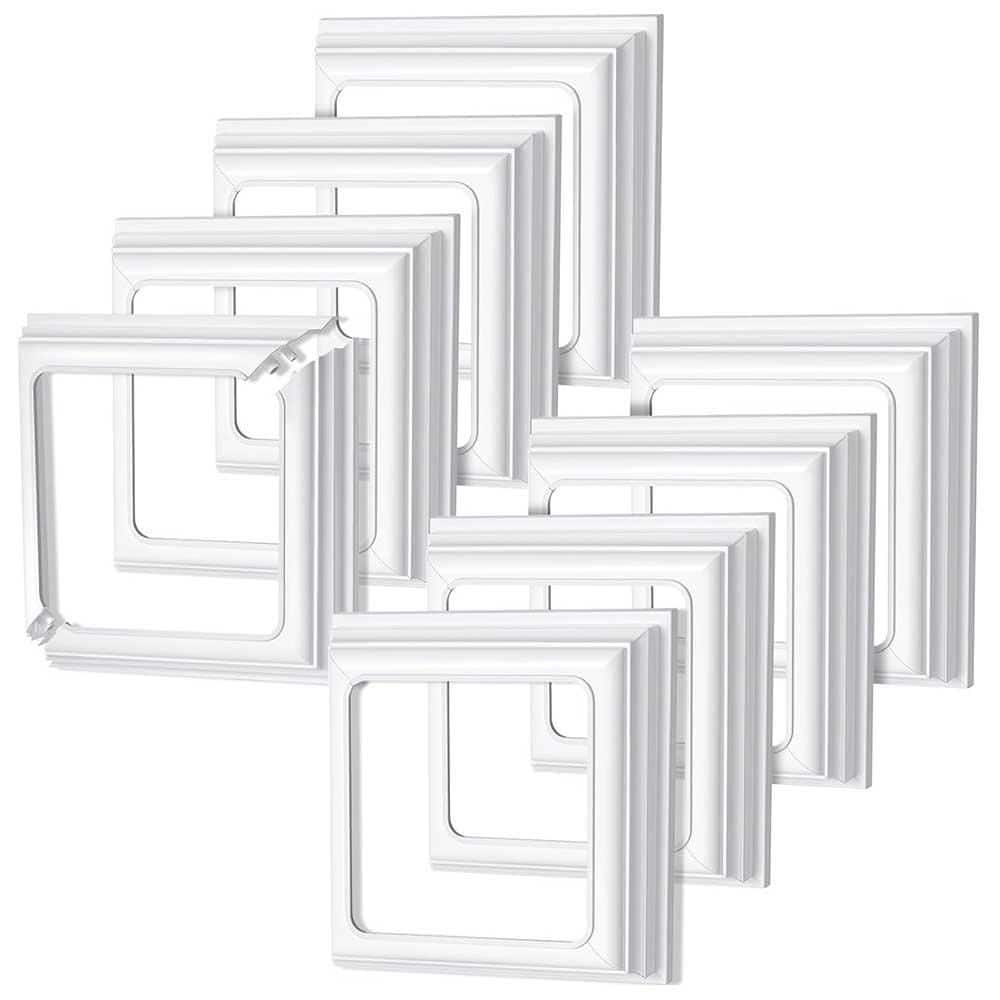 Afoxsos Vinyl Post Skirt Base Cover Column Wraps 4 x 4 in. White Trim for Deck Porch Hand and Stair Rails 8 Pieces (1)