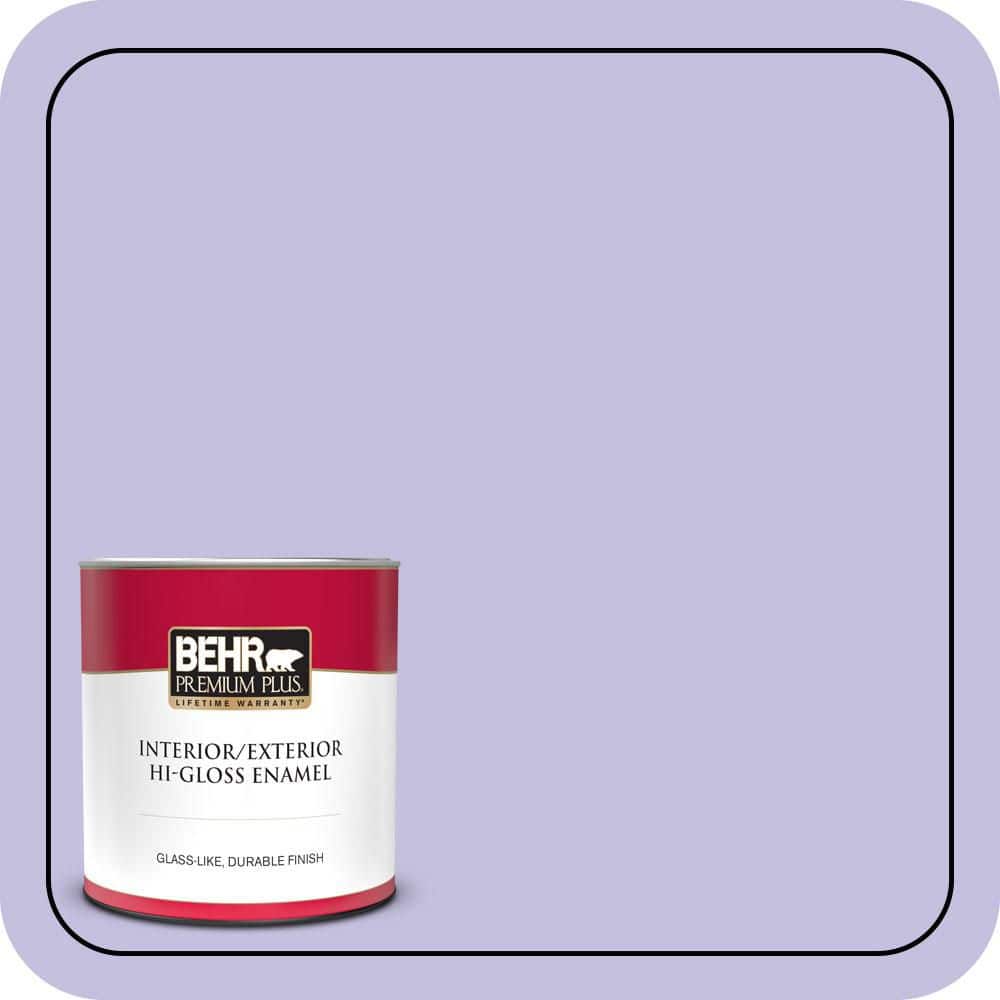 BEHR PREMIUM PLUS 1 qt. #630A-3 Weeping Wisteria Hi-Gloss Enamel Interior/Exterior Paint & Primer