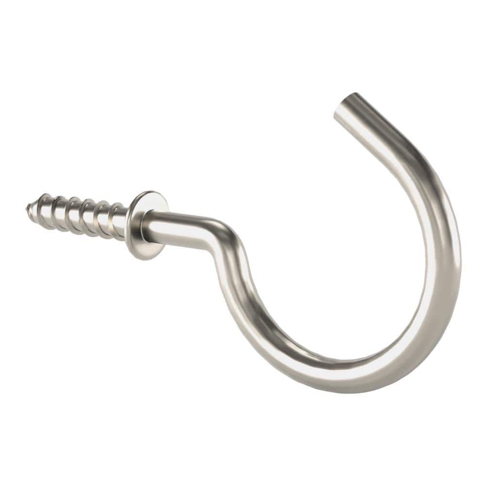 1-1/4 in. Nickel Cup Hook (40-Pack)