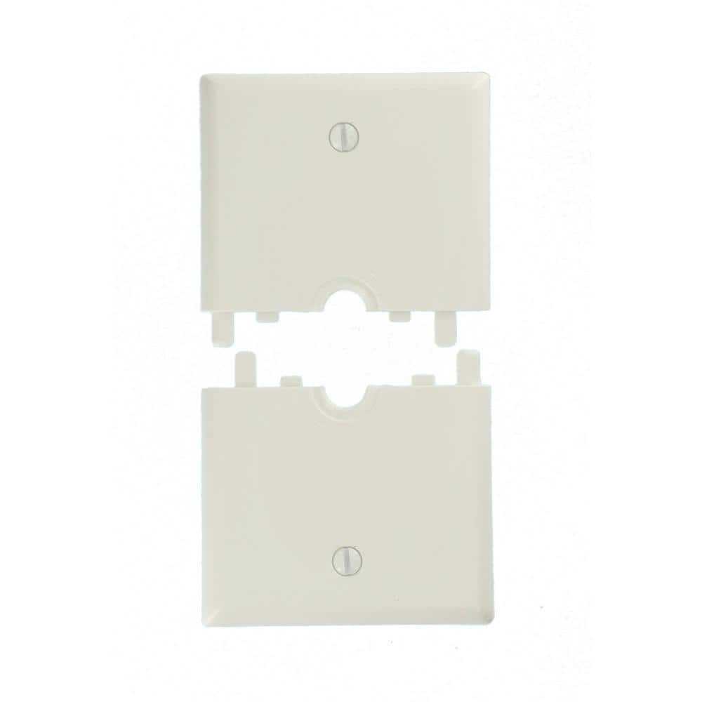 Leviton 1-Gang White 0.625 in. Phone/Cable Nylon Standard Sectional Split Wall Plate Wall Plate (1-Pack) N751-W (3)
