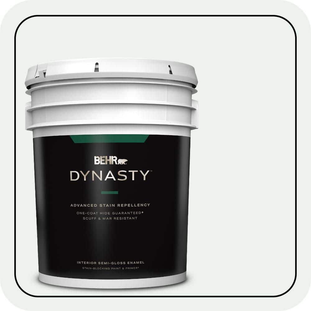 BEHR DYNASTY 5 gal. #W-D-500 Cascade White Semi-Gloss Enamel Interior Stain-Blocking Paint & Primer