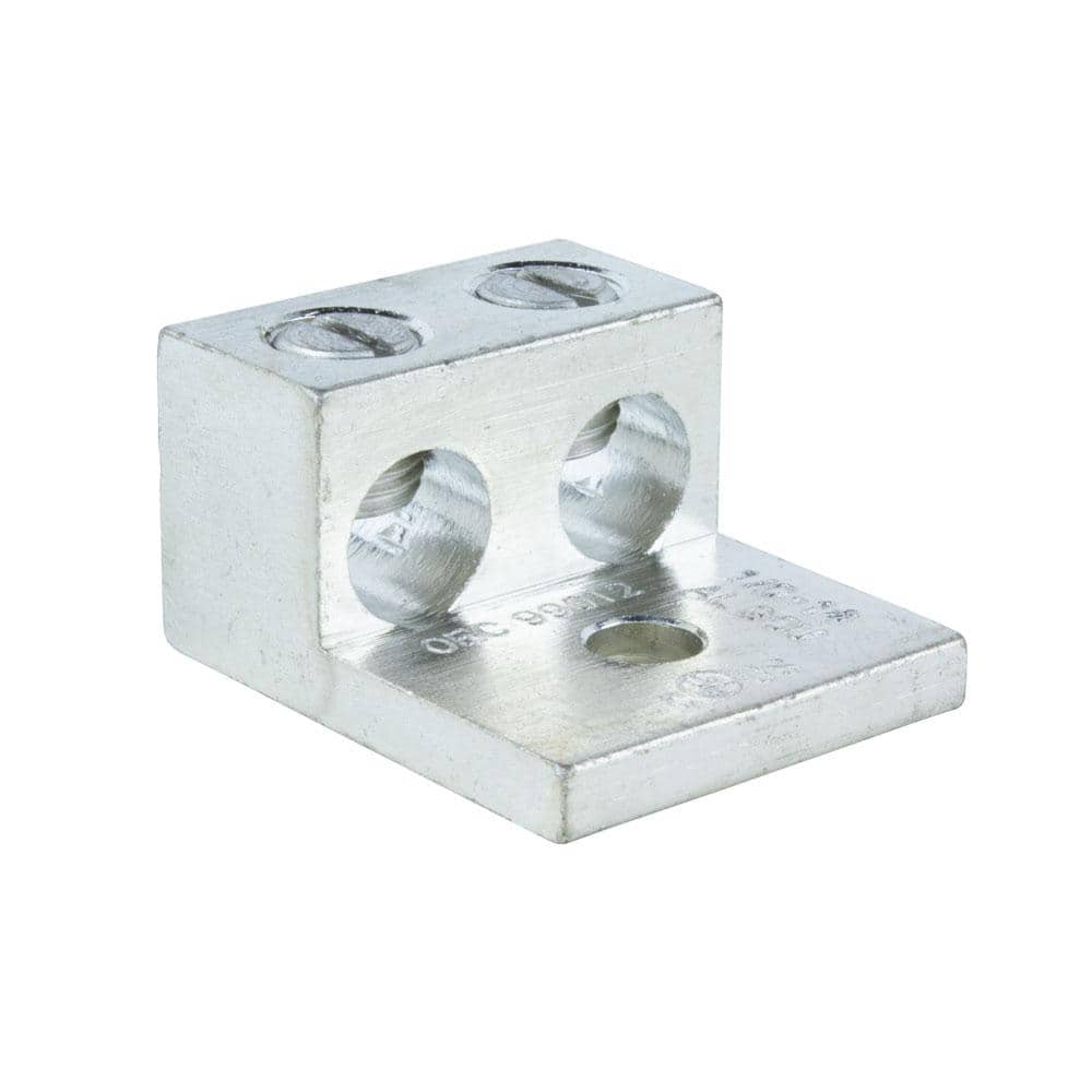 Commercial Electric 14 AWG to 1/0 AWG Dual Rated Mechanical Lug with 2 Conductors and 1 Hole Mount (2-Pack) (1)