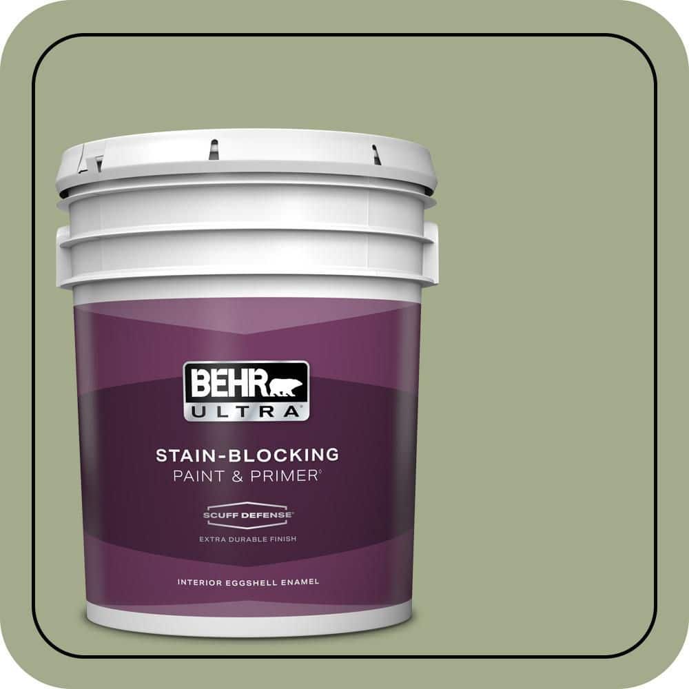 BEHR ULTRA 5 gal. #PMD-36 Mountain Sage Extra Durable Eggshell Enamel Interior Paint & Primer