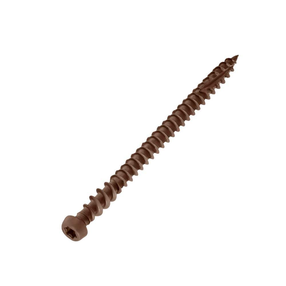 Deckorators #10 x 2-3/4 in. Star Trim Head Epoxy Coated Steel Composite Deck Screws Java #73 (350-Pieces) (2)