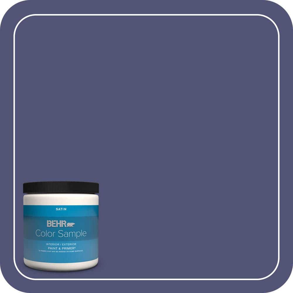 BEHR PREMIUM PLUS 8 oz. #630D-7 Deep Orchid Satin Enamel Interior/Exterior Paint & Primer Color Sample
