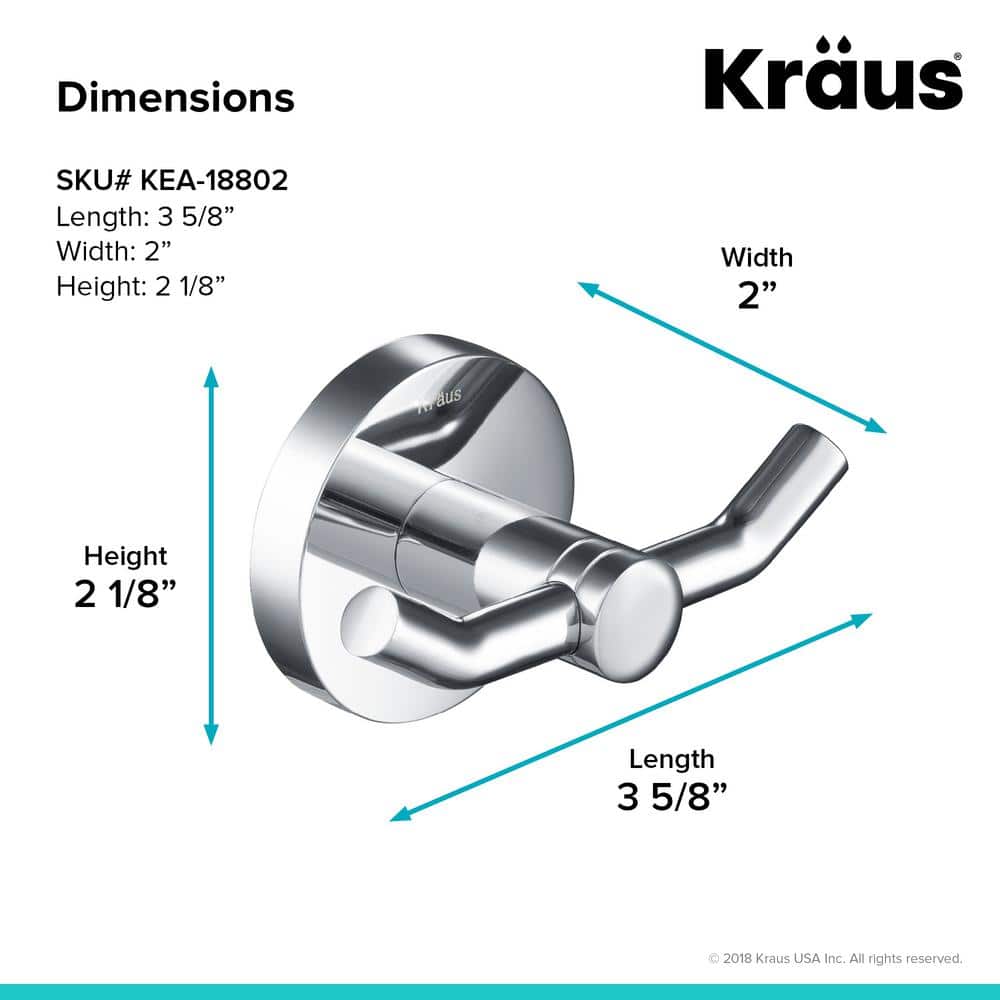 KRAUS Elie Bathroom Robe and Towel Double Hook (2)