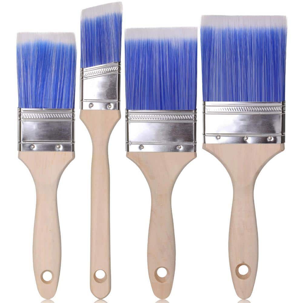 Dracelo 3 in. 2.5 in. 2 in. 1.5 in Paint Brush Set (4-Pack) (1)