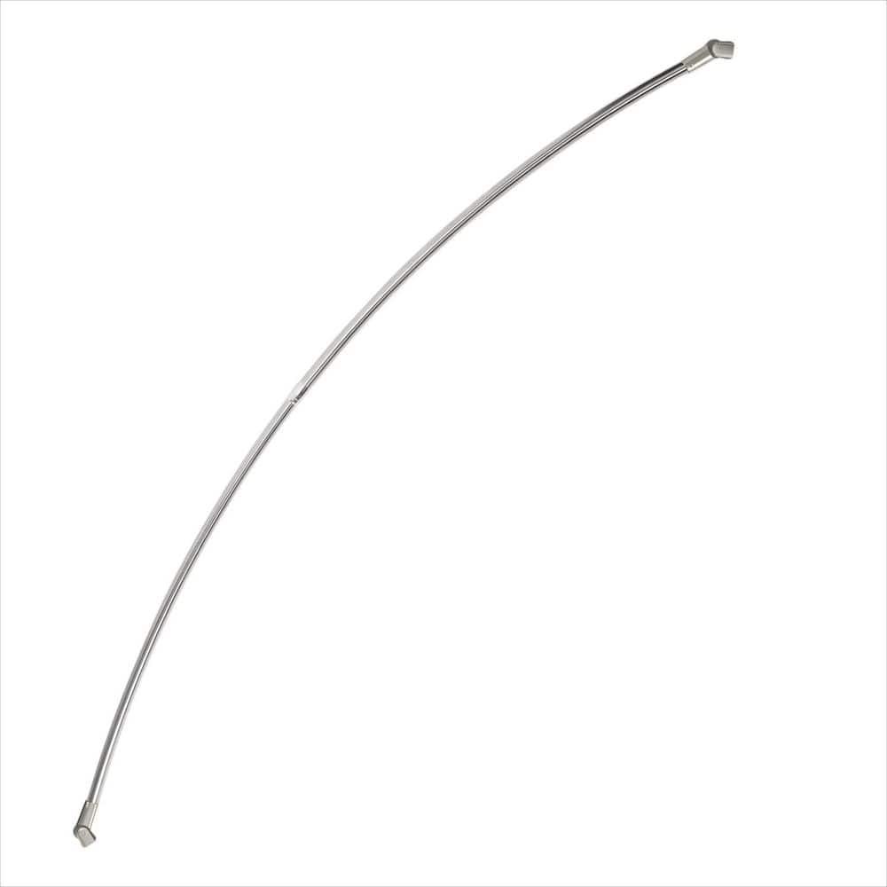 Wudkey 1-Piece Adjustable Curved Shower Rod in Nickel, 42 in.-72 in. Stainless Steel Extra Wide Shower Curtain Rod (1)