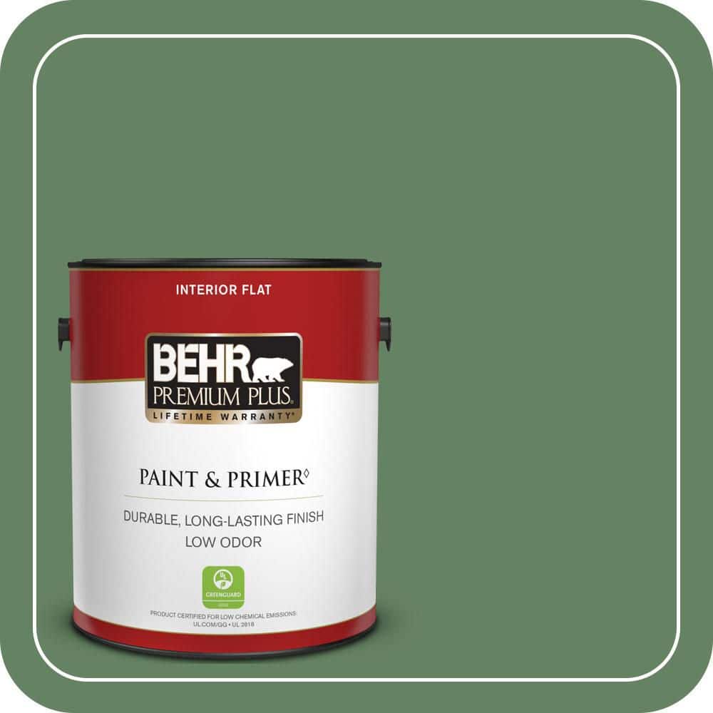 BEHR PREMIUM PLUS 1 gal. #S400-6 Tuscan Herbs Flat Low Odor Interior Paint & Primer (1)