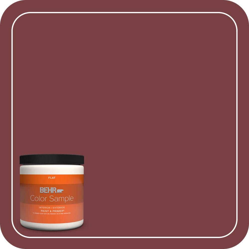 BEHR PREMIUM PLUS 8 oz. #PMD-43 Velvety Merlot Flat Interior/Exterior Paint & Primer Color Sample