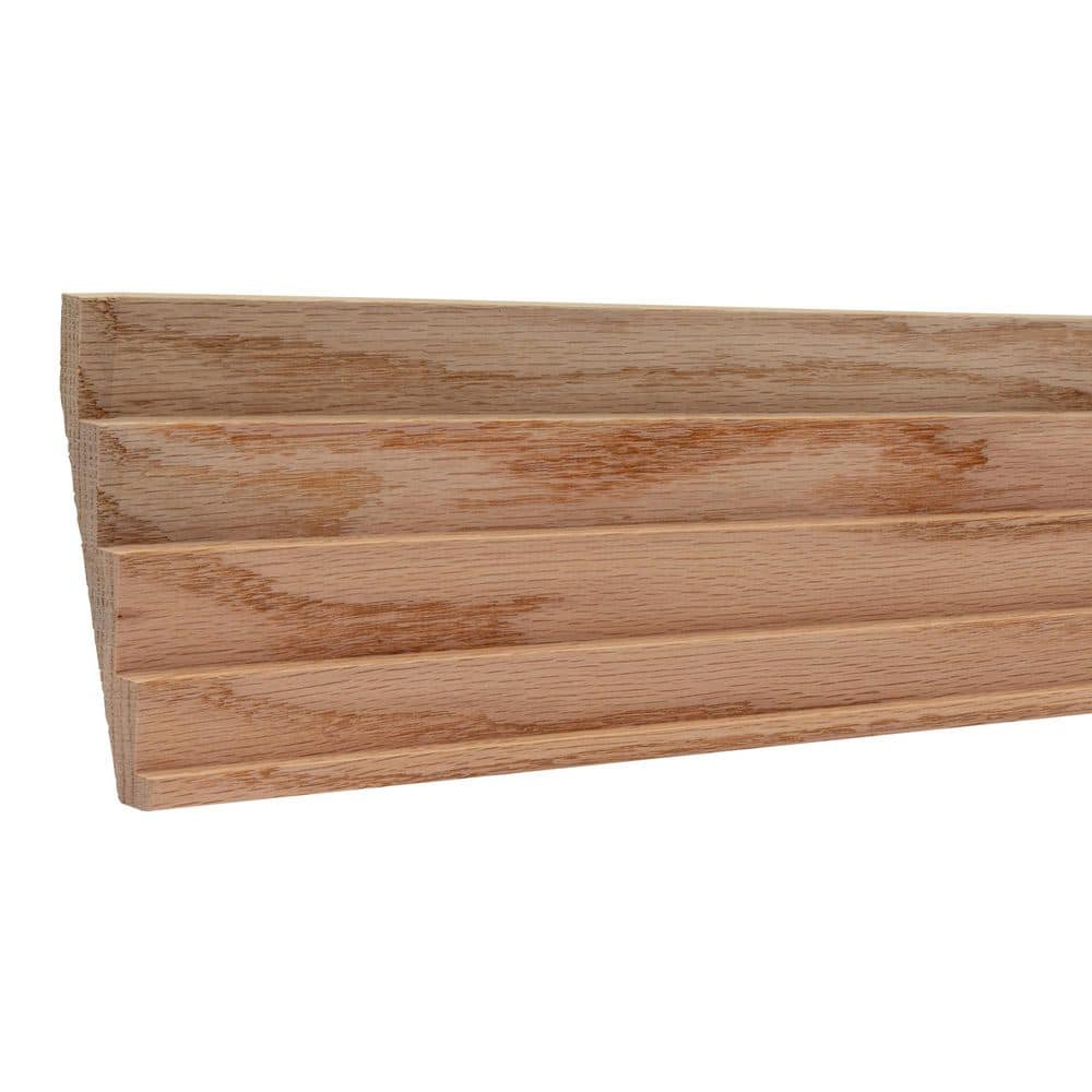 Ornamental Mouldings 0.75 in. D x 5.5 in. W x 92 in. L Unfinished Red Oak Wood Duncan Sawtooth Crown Moulding (1)