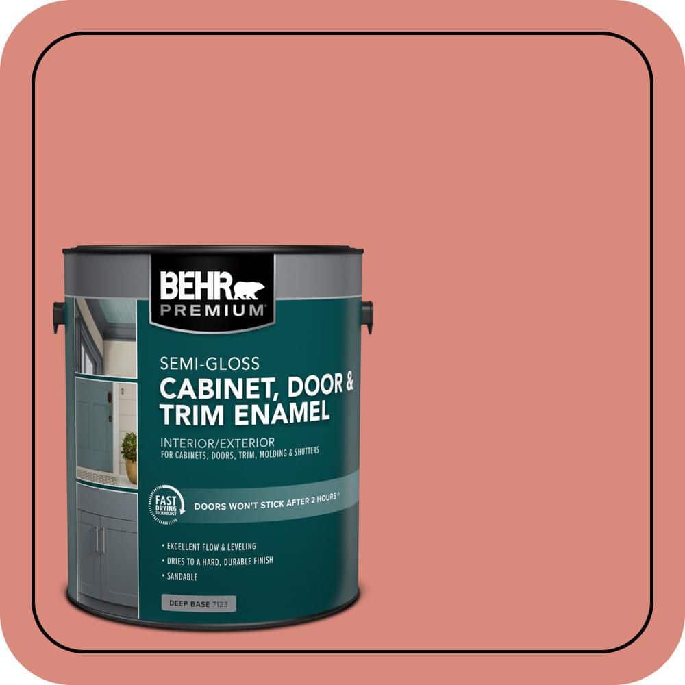 BEHR PREMIUM 1 gal. #M170-5 Indian Sunset Semi-Gloss Enamel Interior/Exterior Cabinet, Door & Trim Paint