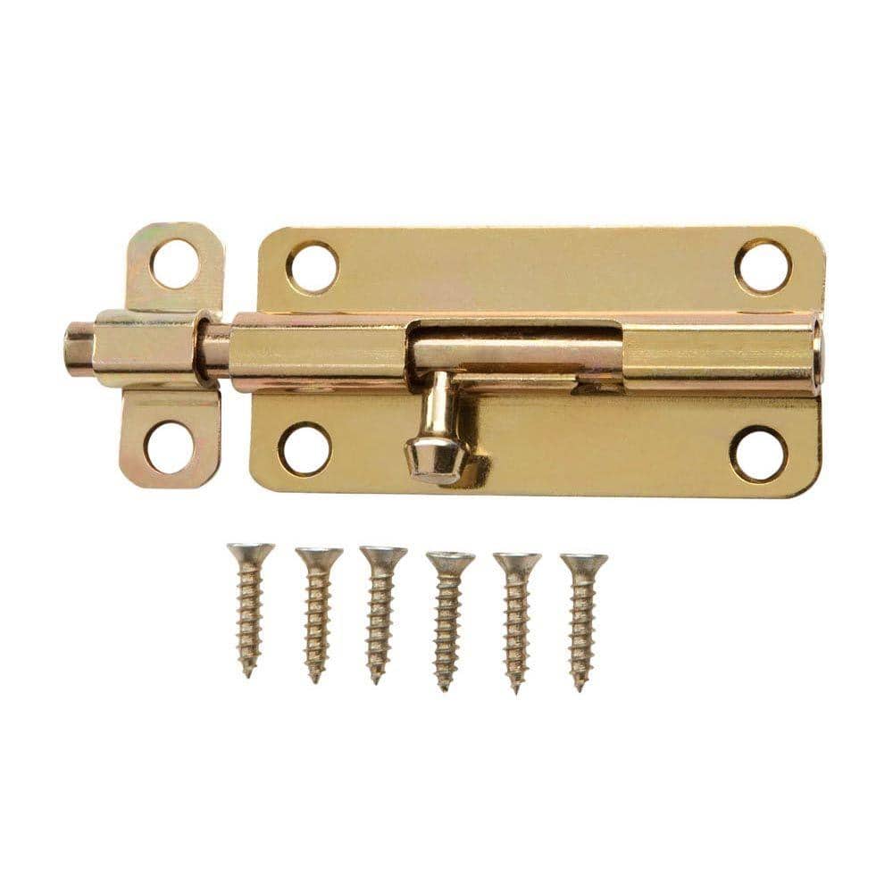 Everbilt 4 in. Satin Brass Barrel Bolt