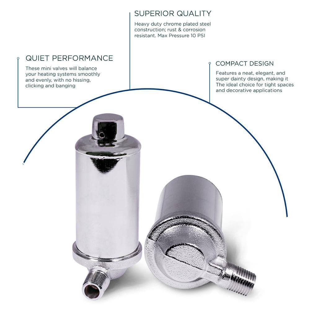 PLUMBFLEX 1/8 in. Chrome Threaded Adjustable Angle Steam Air Radiator Valve (2)