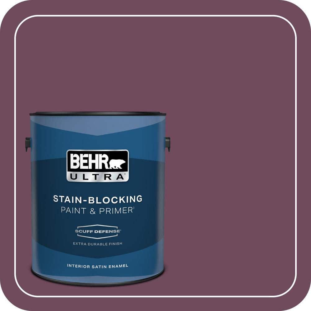 BEHR ULTRA 1 gal. #MQ1-39 Prussian Plum Extra Durable Satin Enamel Interior Paint & Primer (1)