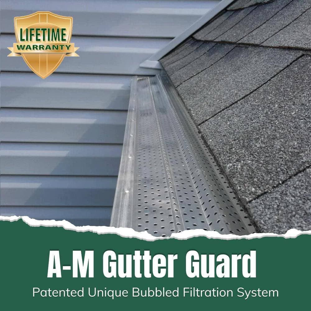 Angel Sar 5 in. x 100 ft. Gutter Guard Leaf Protection, Aluminum Gutter Covers for K-Style Box Cutter (2)