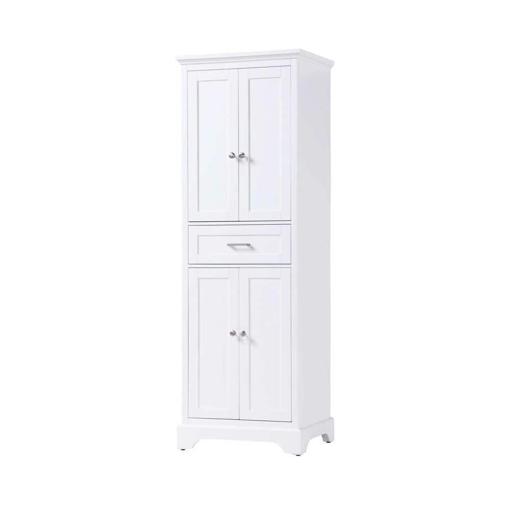 TIMELESS HOME 24 in. W x 20 in. D x 72 in. H White Freestanding Linen Cabinet (2)