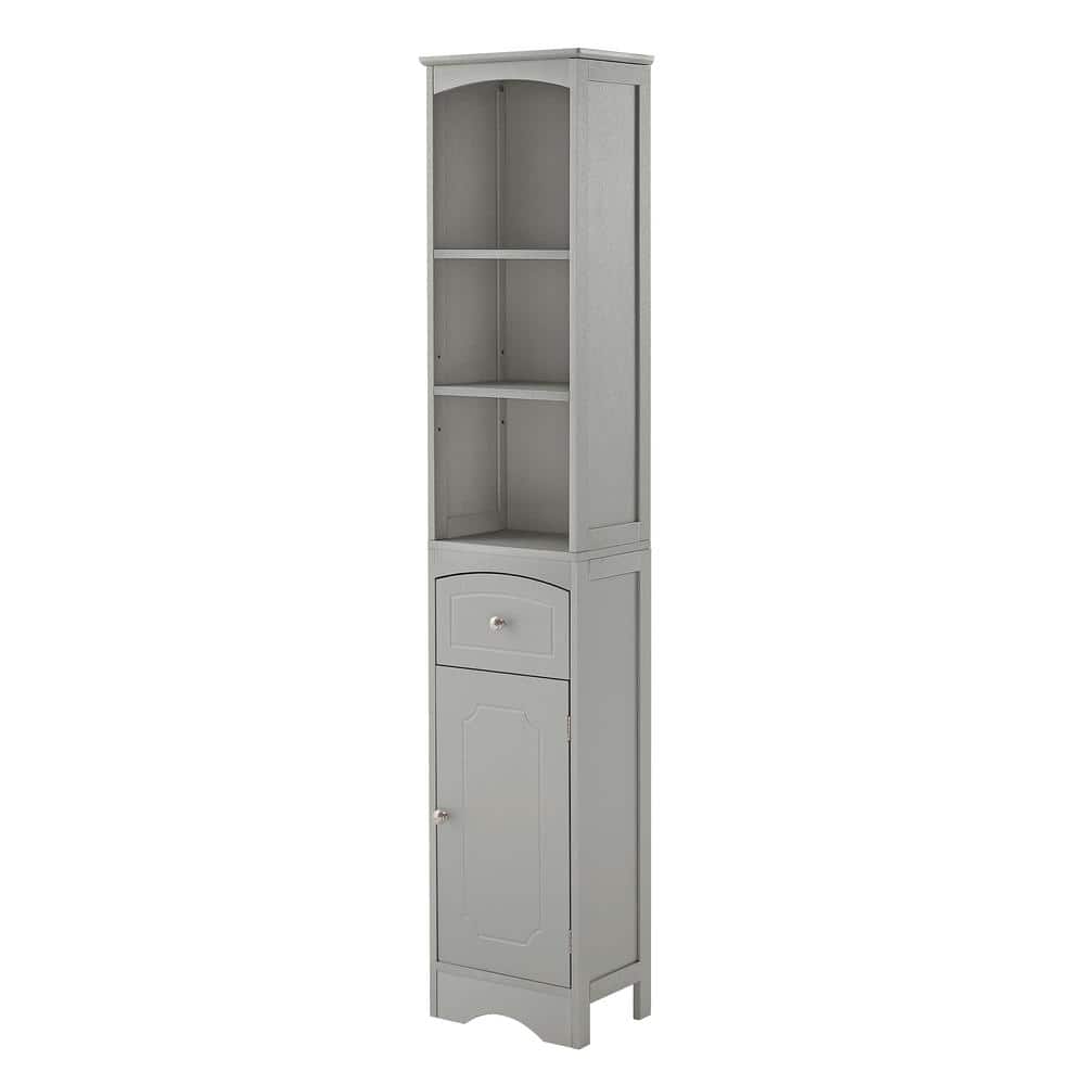Unbranded 16.5 in. W 14.2 in. D 63.8 in. H Linen Cabinet with Drawer (1)