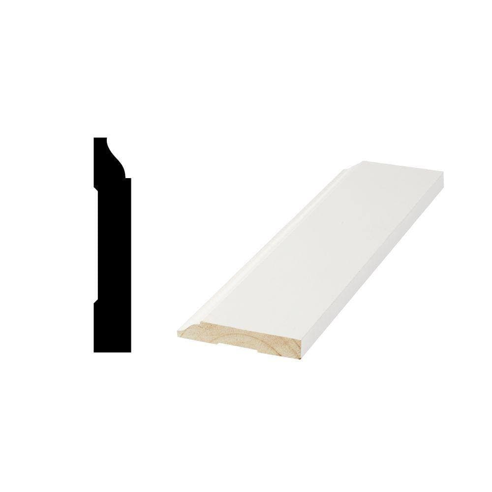 Woodgrain Millwork WM 623 9/16 in. x 3-1/4 in. x 192 in. Primed Pine Finger-Jointed Base Molding