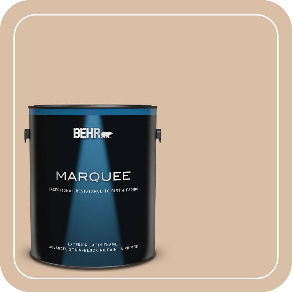 BEHR MARQUEE 1 gal. #PPH-15 Nut Flavor Satin Enamel Exterior Paint & Primer