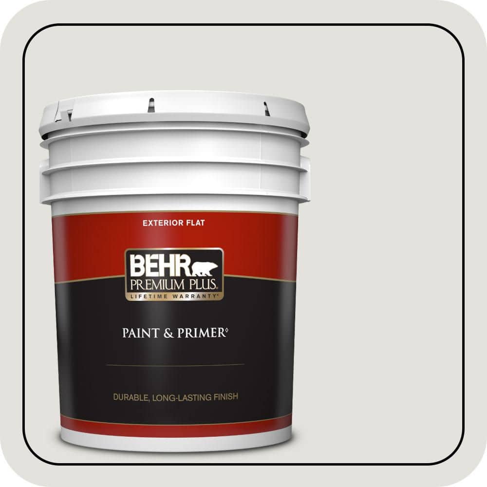 BEHR PREMIUM PLUS 5 gal. #MQ3-4 Quiet on the Set Flat Exterior Paint & Primer