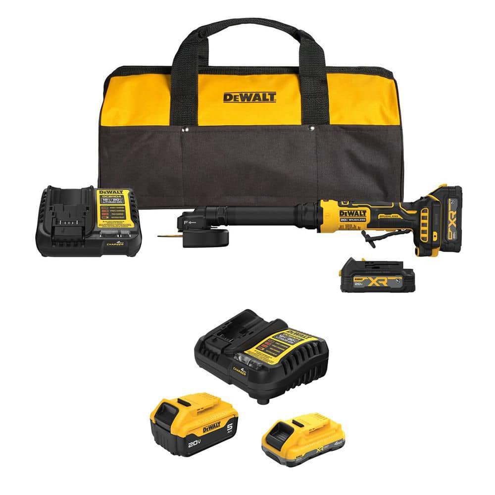 DEWALT ATOMIC 20V MAX Lithium-Ion Cordless 4 in. Extended Cut-Off Tool Kit with 5 Ah, 4 Ah & (2)1.7 Ah Batteries & (2)Chargers (1)