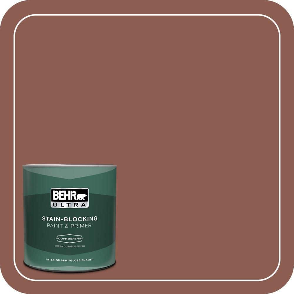 BEHR ULTRA 1 qt. #S170-6 Red Curry Extra Durable Semi-Gloss Enamel Interior Paint & Primer