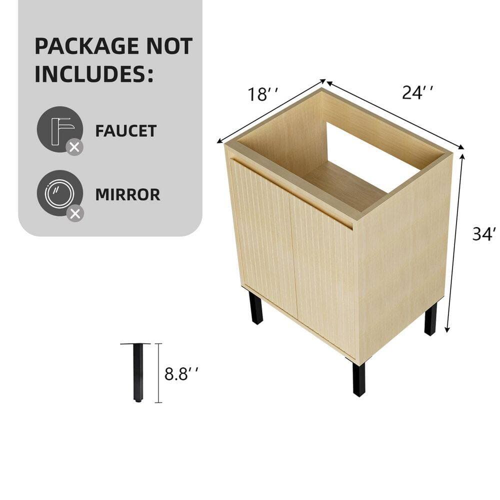 Noble House Novella 23.23 in. W Freestanding Bath Vanity Cabinet without Top with 2 Doors (3)