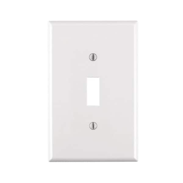 Leviton 1-Gang White Toggle Nylon Midway/Midsize Wall Plate (1-Pack) PJ1-W (2)