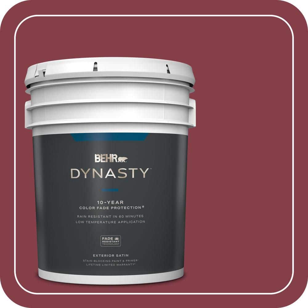 BEHR DYNASTY 5 gal. #S-H-120 Antique Ruby Satin Enamel Exterior Stain-Blocking Paint & Primer
