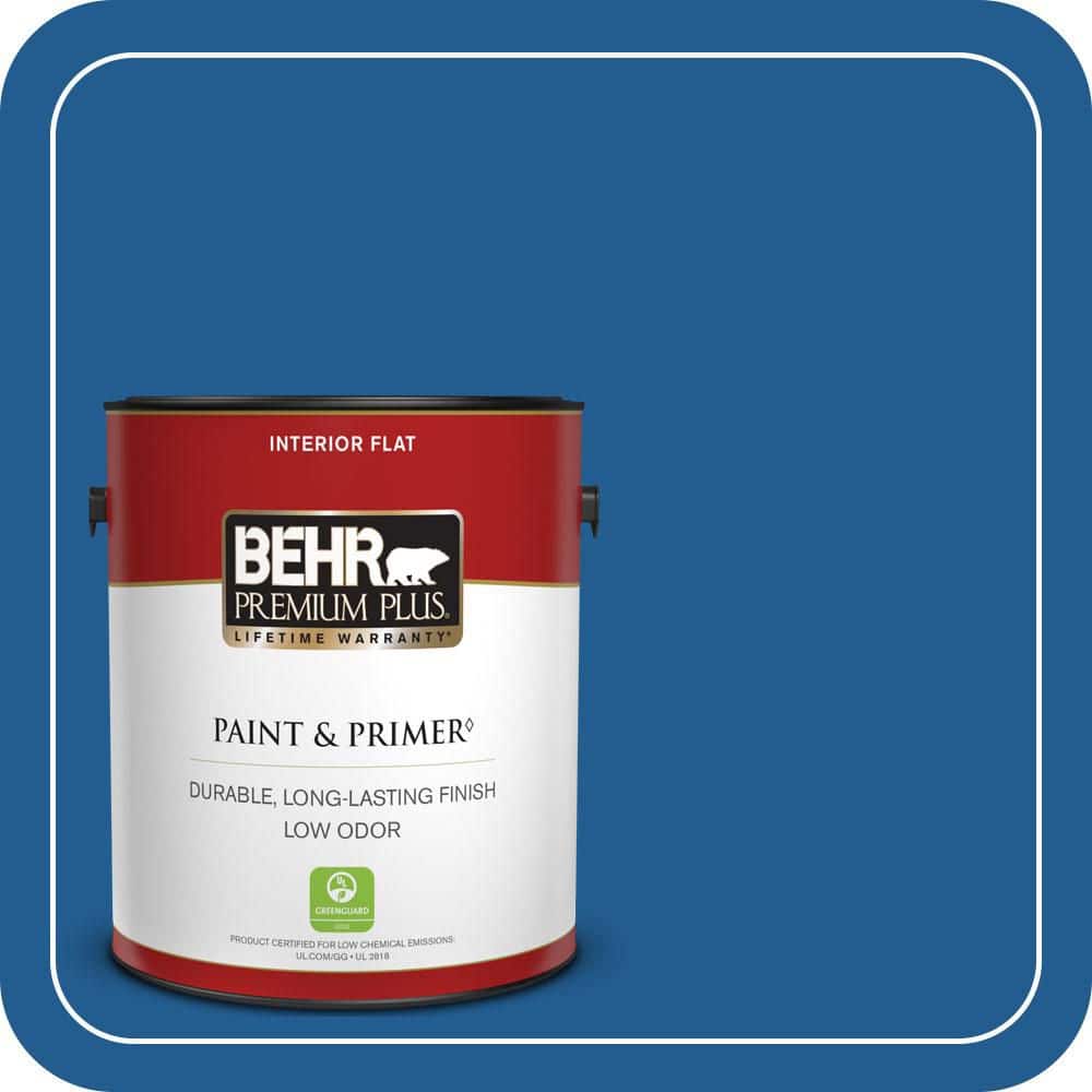 BEHR PREMIUM PLUS 1 gal. #S-G-570 Sapphire Lace Flat Low Odor Interior Paint & Primer