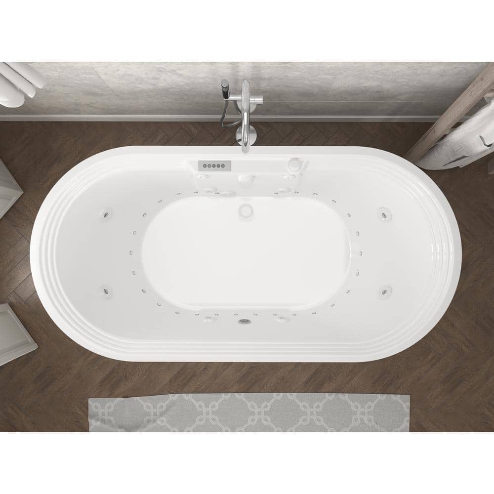 Universal Tubs Pearl 5.6 ft. Center Drain Whirlpool and Air Bath Tub in White (3)