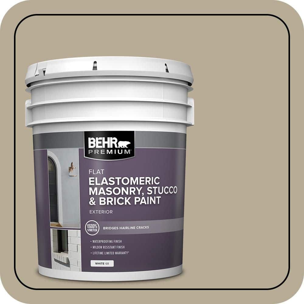 BEHR PREMIUM 5 gal. #N330-4 Explorer Khaki Elastomeric Masonry, Stucco and Brick Exterior Paint (1)