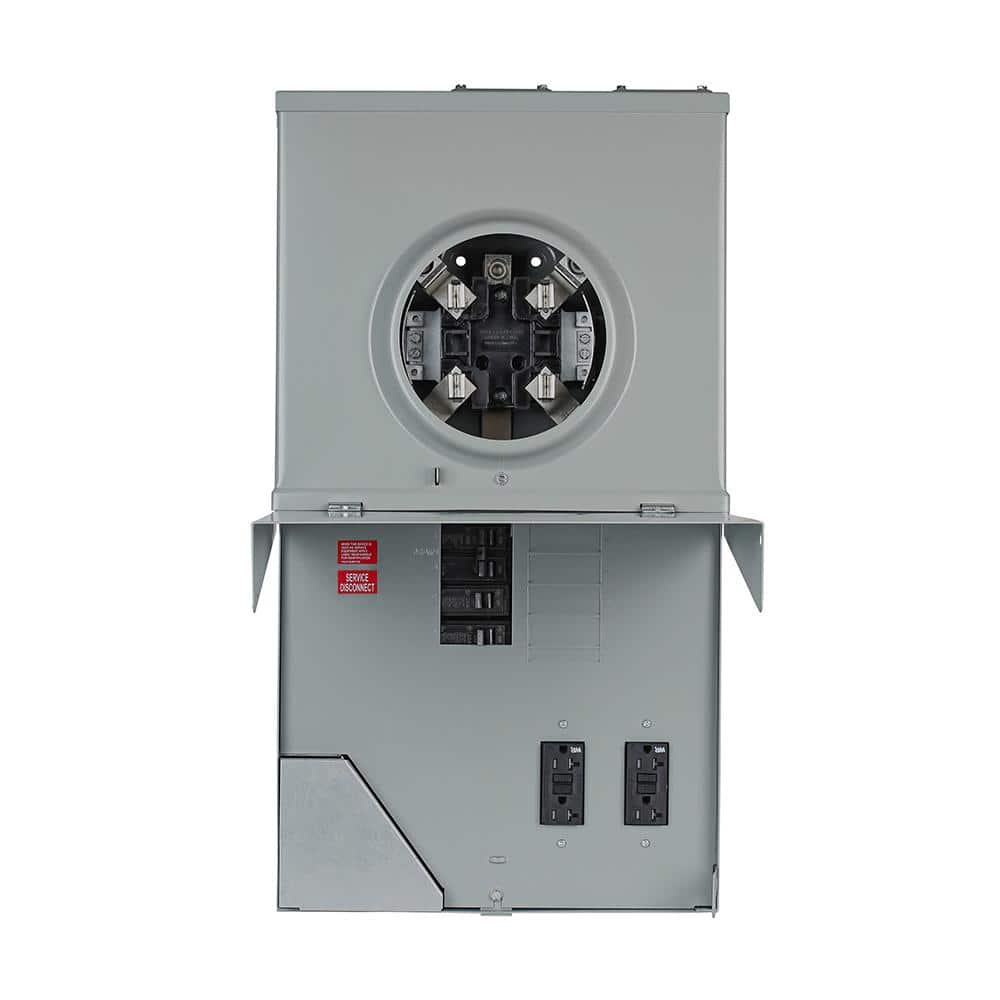 Midwest Electric Products 100 Amp 4-Space 8-Circuit Main Breaker Overhead/Underground Metered Temporary Power Panel (R111CB2010P) (1)