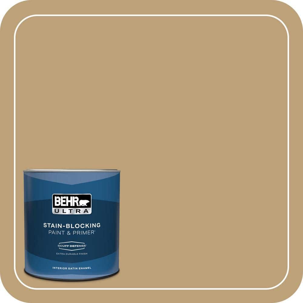 BEHR ULTRA 1 qt. #PMD-50 Winter Wheat Extra Durable Satin Enamel Interior Paint & Primer
