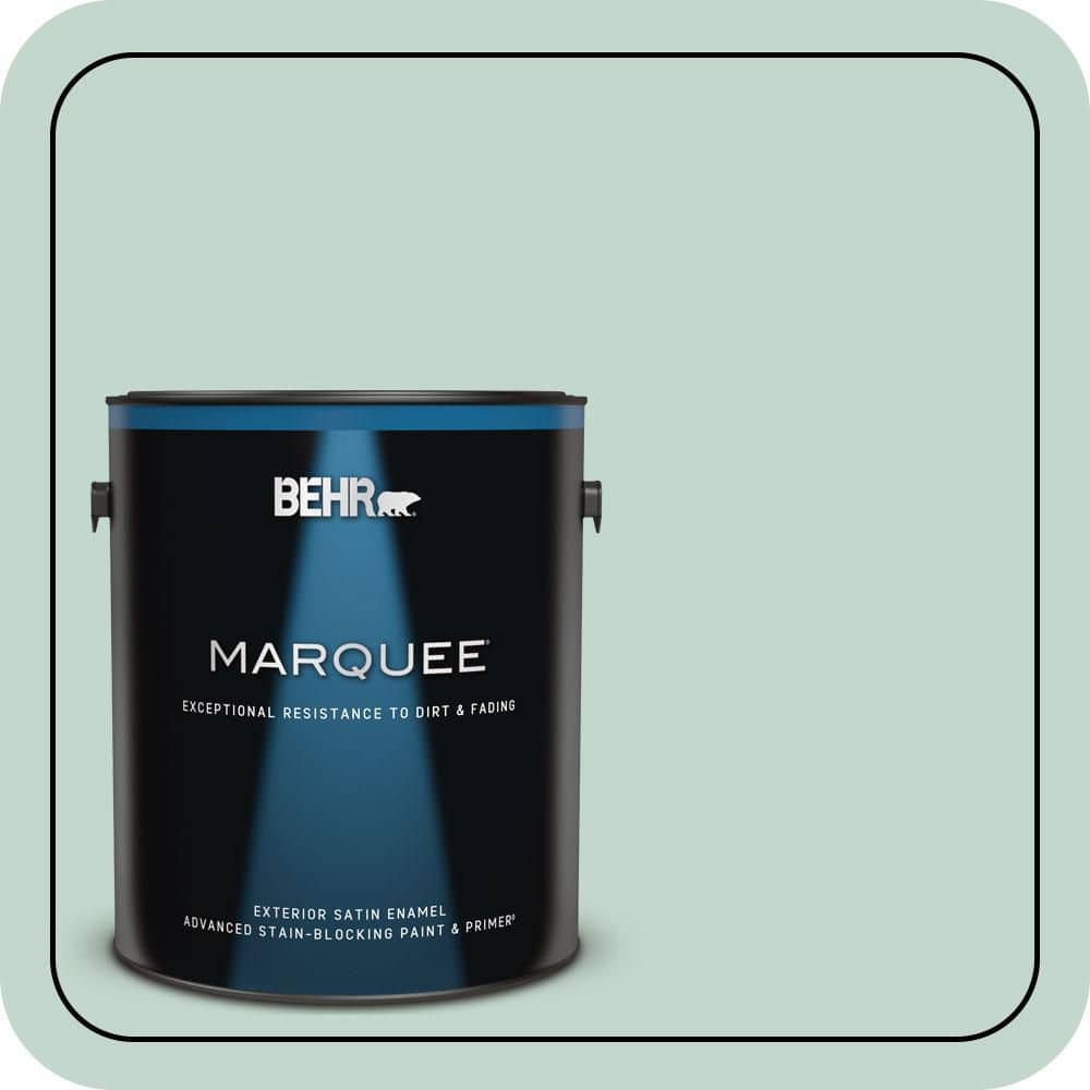 BEHR MARQUEE 1 gal. #470E-3 Aqua Smoke Satin Enamel Exterior Paint & Primer