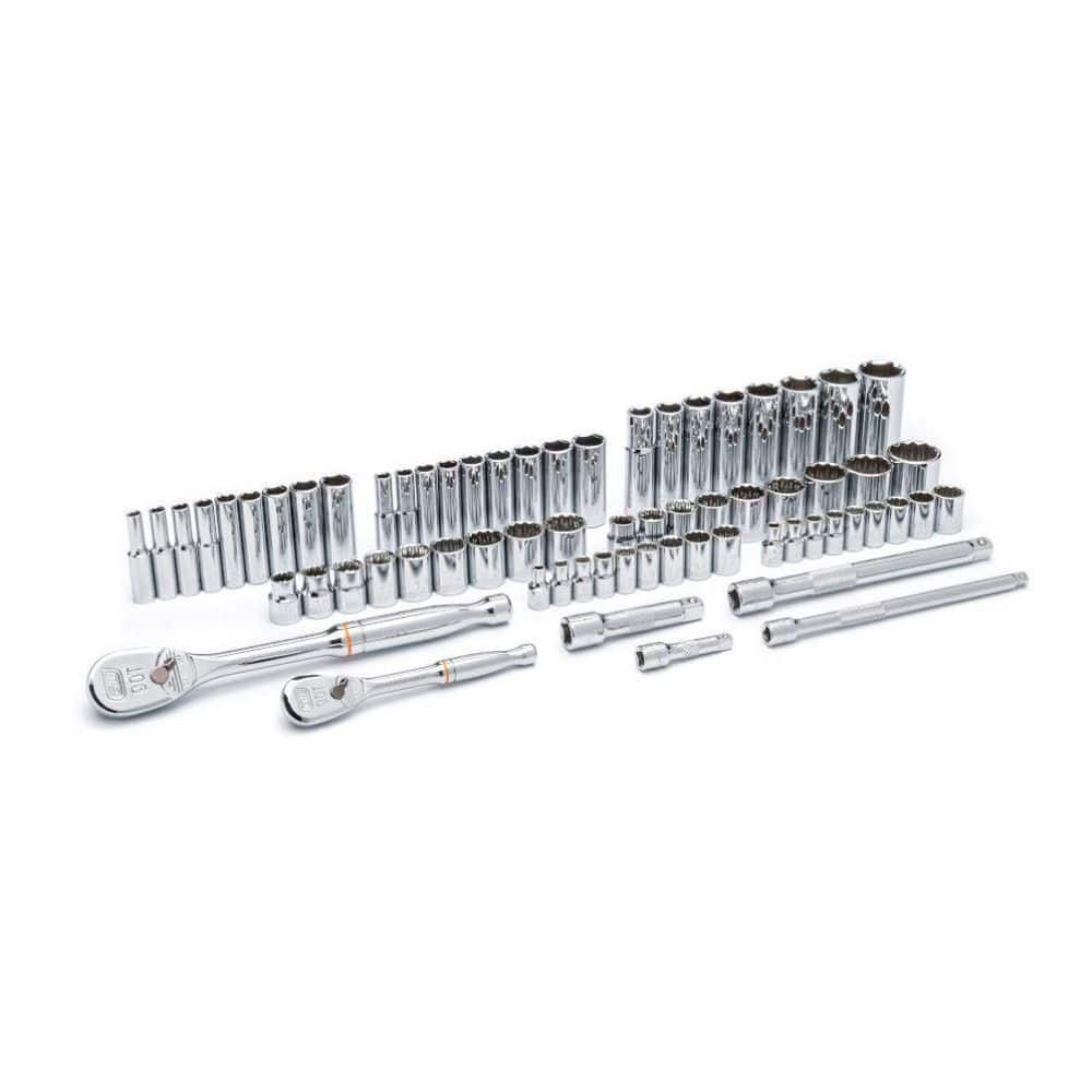 GEARWRENCH 1/4 in. and 3/8 in. Drive Standard & Deep SAE/Metric 90-Tooth Ratchet and Socket Mechanics Tool Set (68-Piece) (1)